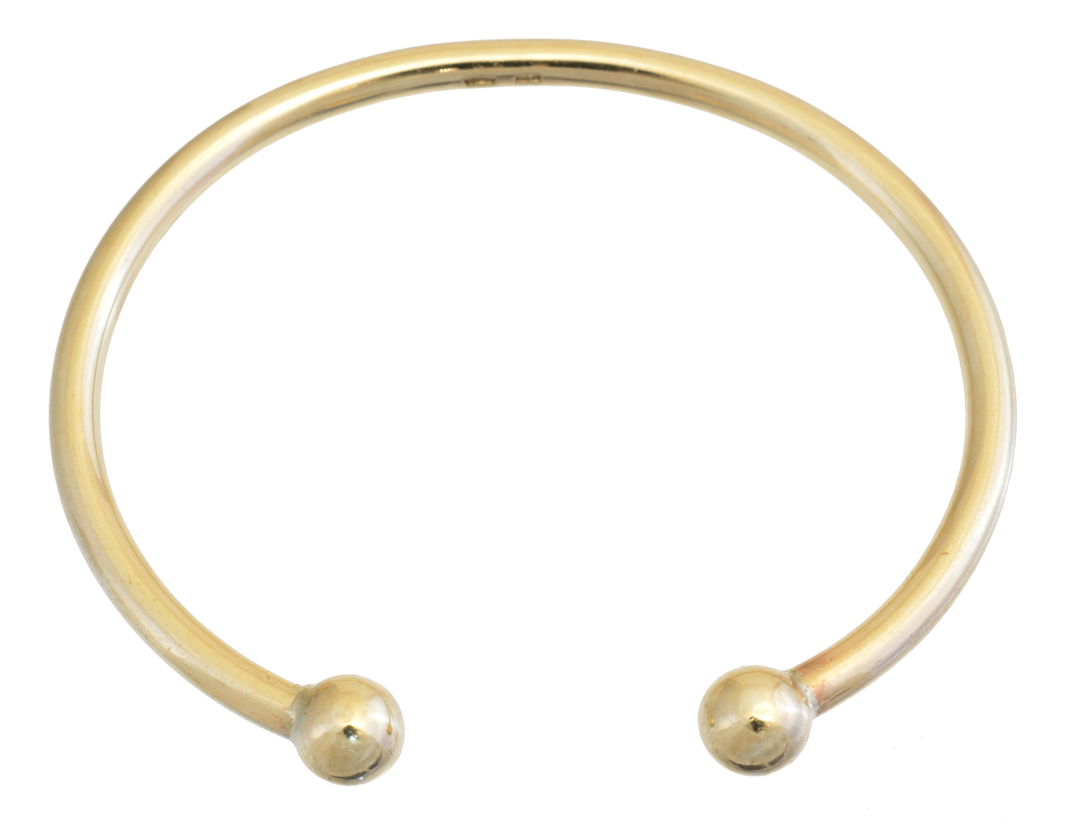 Lot 2 A 9ct gold torque bangle,