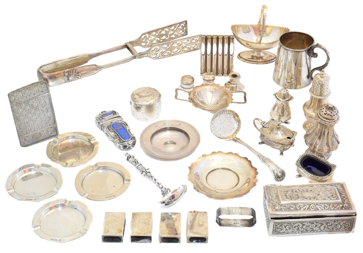 Lot 89 - A large selection of silver and white metal items