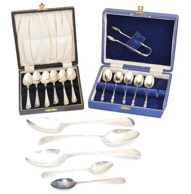 Lot 104 - A selection of George III and later silver flatware