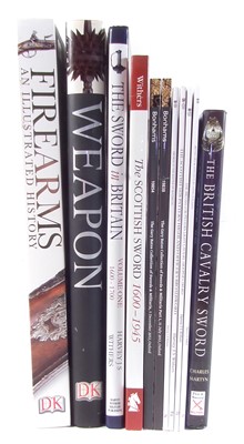 Lot 476 - Collection of swords books and two DK weaponry books.
