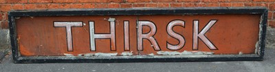 Lot 168 - Large Double-sided 'Thirsk' Station Sign