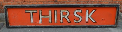 Lot 168 - Large Double-sided 'Thirsk' Station Sign