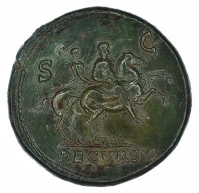 Lot 4 - Nero Æ Sestertius. Lugdunum, circa AD 65.