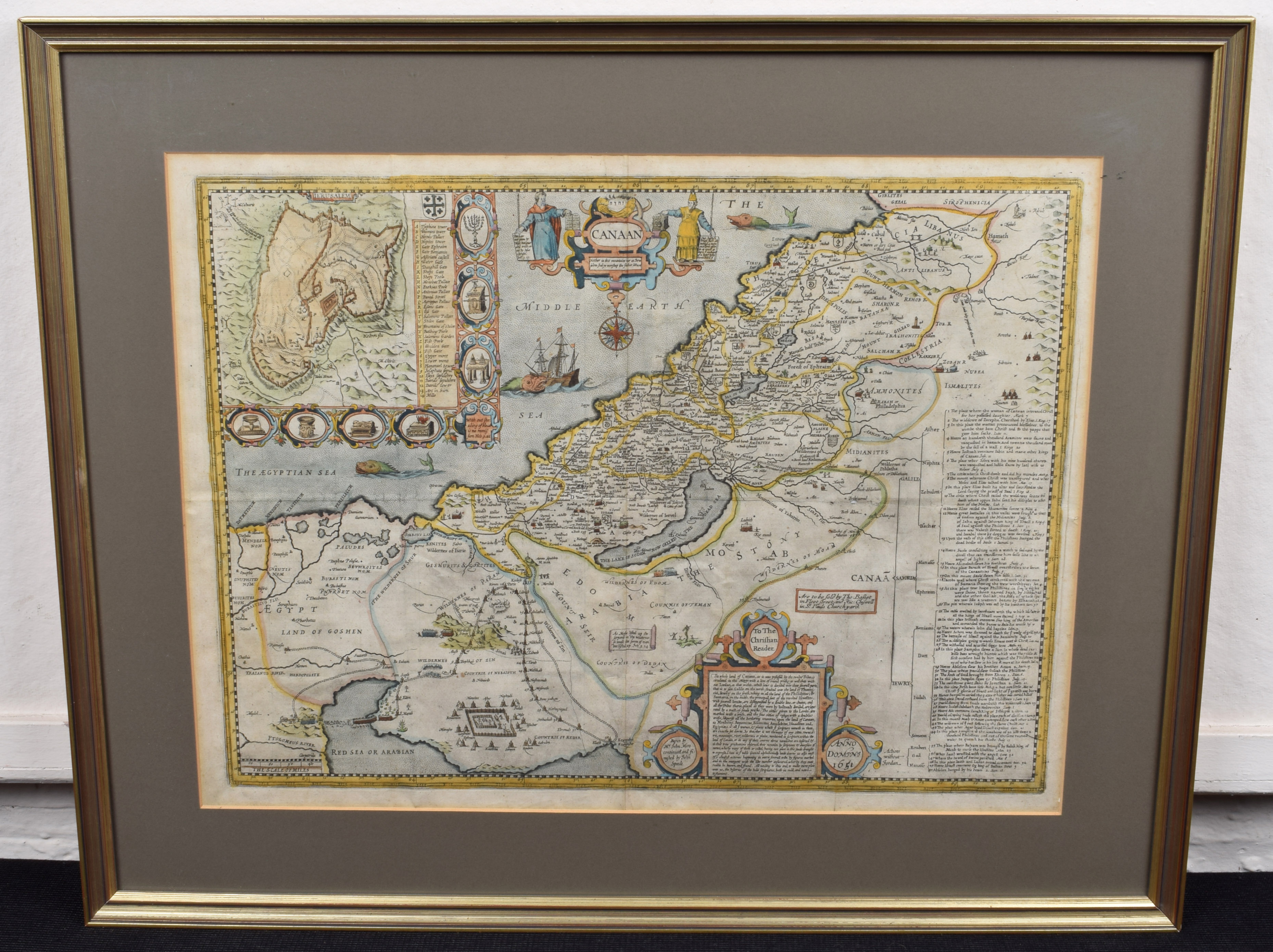 Lot 75 - John Speed, Map of Canaan.