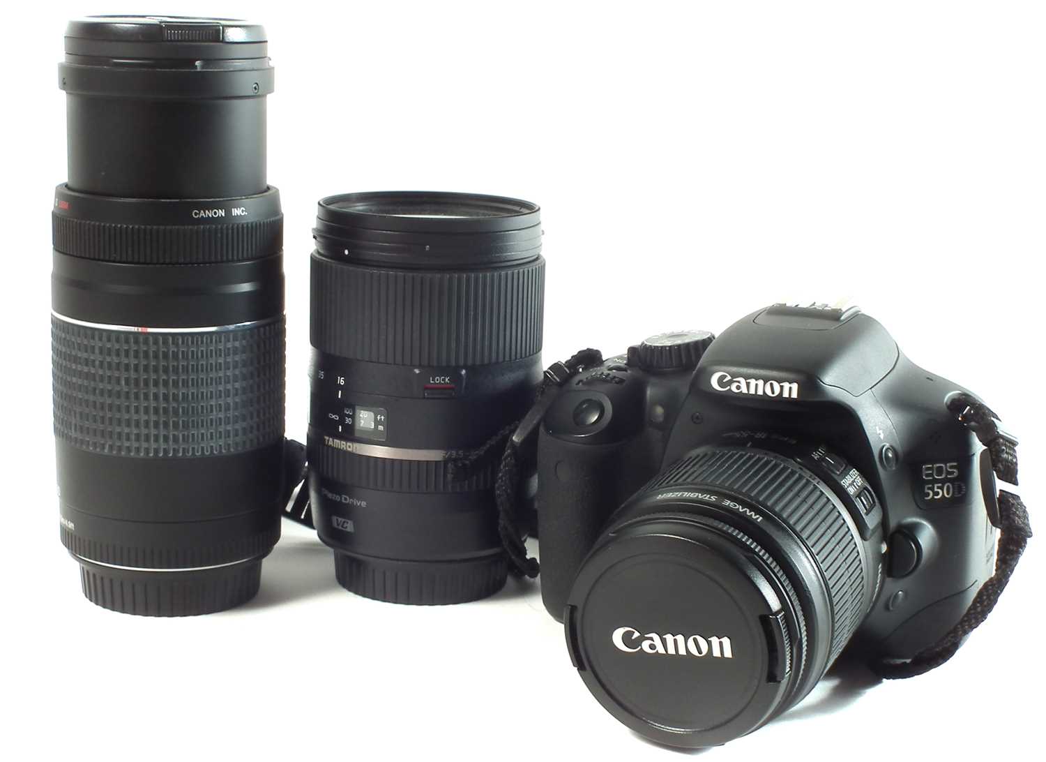 Lot 189 - Canon EOS 550D camera and lenses
