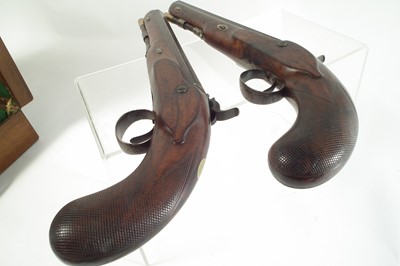 Lot 1 - Pair of Percussion officer's or target pistols by Baldwin.