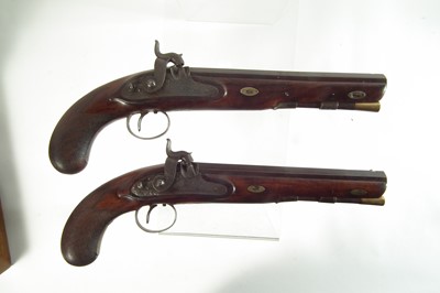 Lot 1 - Pair of Percussion officer's or target pistols by Baldwin.