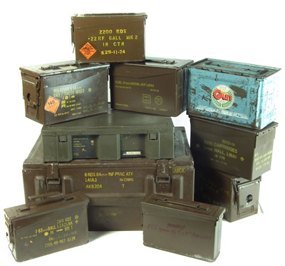 Lot 495 - Ten ammunition cases