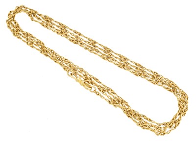 Lot 41 - An early 20th century 18ct gold Longuard chain