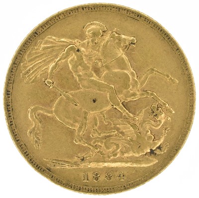 Lot 16 - Queen Victoria, Sovereign, 1884, Sydney Mint.