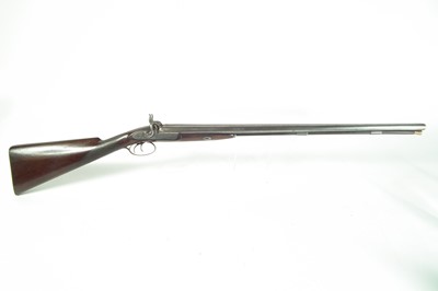 Lot 72 - Percussion double 15 bore shotgun by Armstrong
