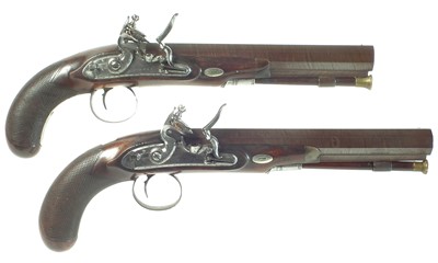 Lot 3 - Pair of flintlock Officer's pistols by Holmes