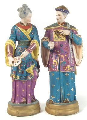 Lot 128 - Pair of Demartial & Tallandier Limoges figures