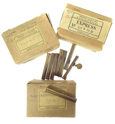 Lot 315 - 9.3 x 72 D brass cartridges LICENCE REQUIRED.