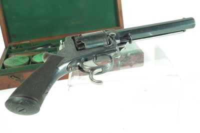 Lot 14 - Cased Tranter .54 bore double trigger revolver