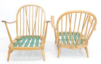 Lot 235 - Pair of Ercol Armchairs with a Footstool