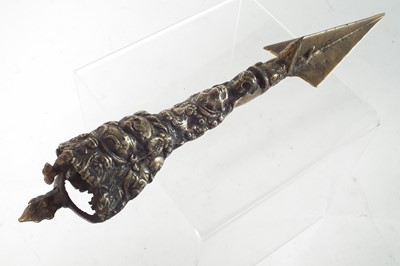 Lot 402 - Tibetan bronze phurba