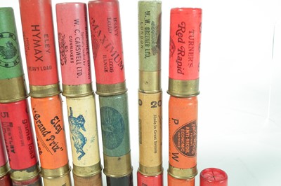 Lot 321 - Twenty six vintage English provincial shotgun cartridges LICENCE REQUIRED