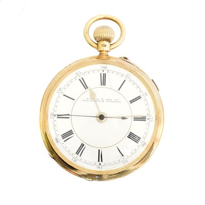 Lot 156 - An 18ct gold open face pocket watch by W. Batty & Sons Ltd.