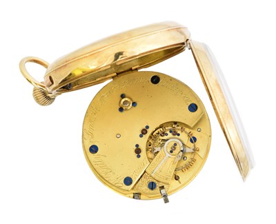 Lot 156 - An 18ct gold open face pocket watch by W. Batty & Sons Ltd.