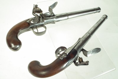 Lot 6 - Pair of Queen Anne type flintlock pistols
