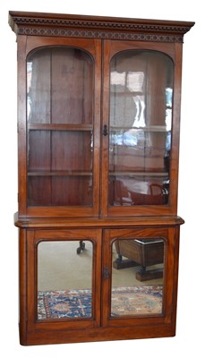 Lot 236 - Victorian mahogany bookcase on cupboard