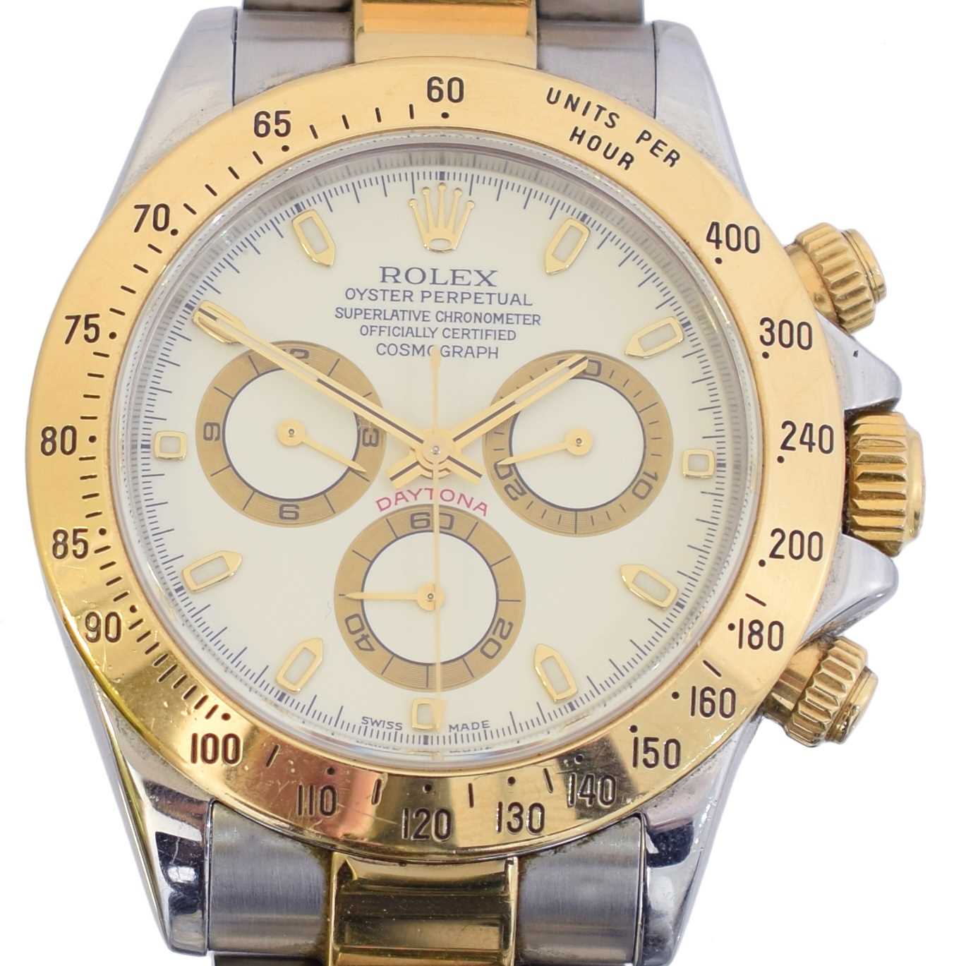 Lot 147 - A bi-colour Rolex Oyster Perpetual Cosmograph Daytona wristwatch