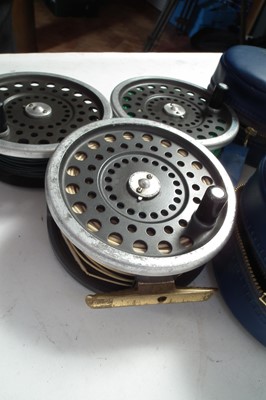 Lot 170 - Hardy Marquis Salmon No.2 reel, with two spools in cases.