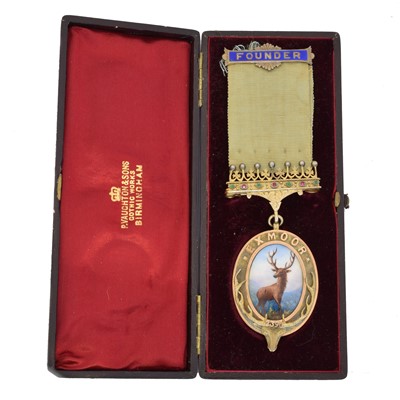 Lot 13 - Masonic interest, A silver gilt lodge medallion, Exmoor lodge 2390