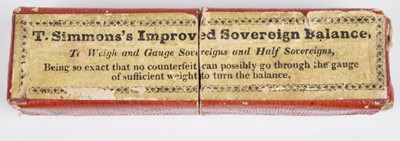 Lot 70 - T. Simmons's Improved Sovereign Balance, boxed.