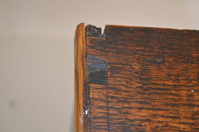 Lot 282 - 18th-century oak three drawer chest