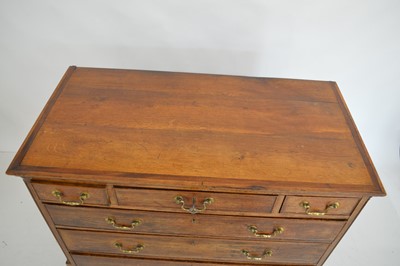 Lot 287 - George III oak mahogany crossbanded chest of drawers