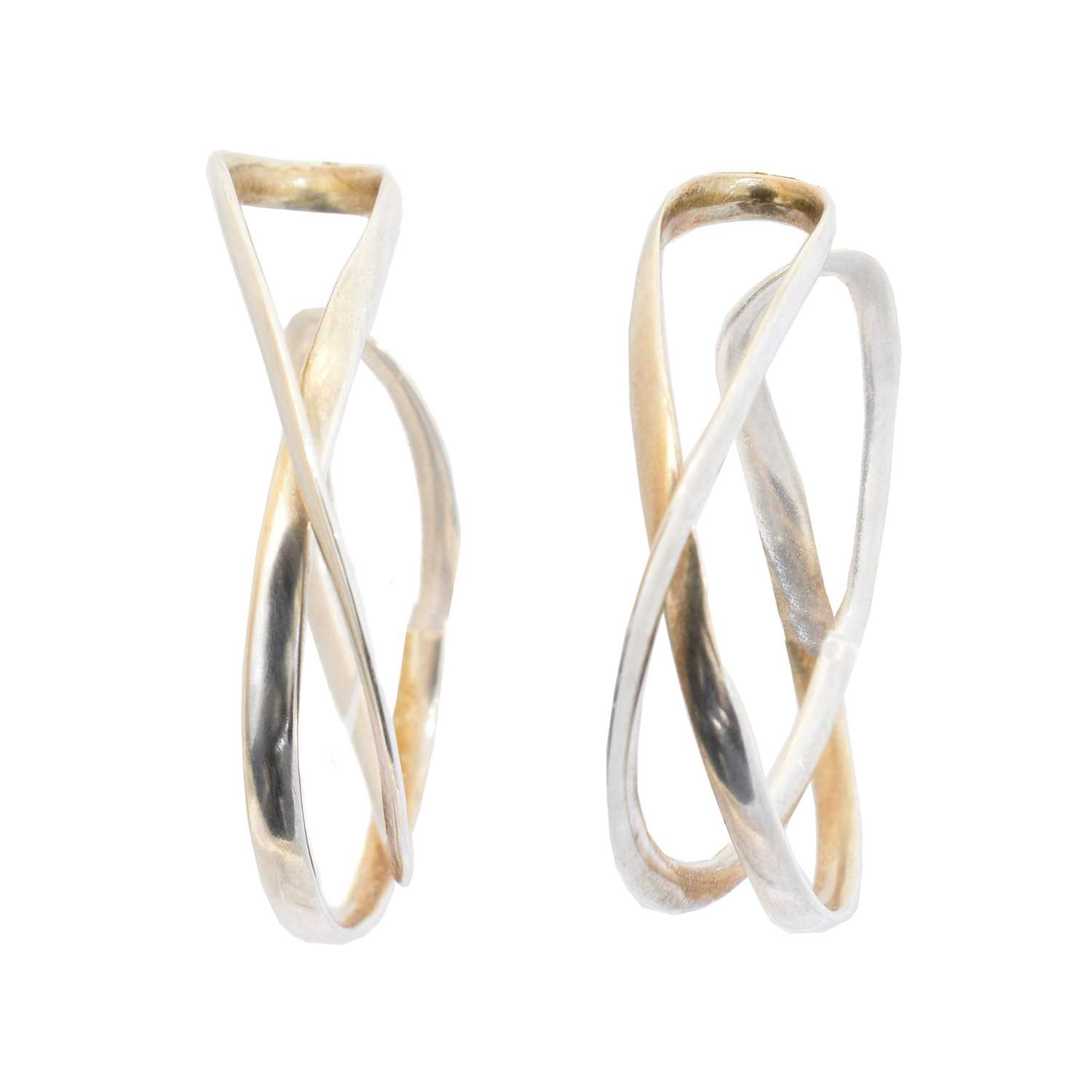 Lot 39 - A pair of Georg Jensen silver 'Infinity' earrings