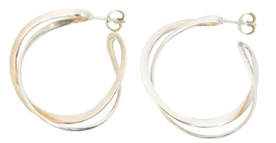 Lot 39 - A pair of Georg Jensen silver 'Infinity' earrings