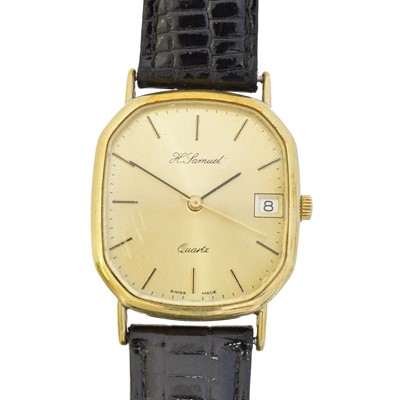Lot 54 - A 9ct gold cased watch by H. Samuel