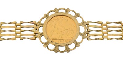 Lot 15 - A 9ct gold half sovereign bracelet