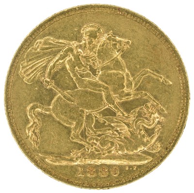 Lot 23 - Queen Victoria, 1880, Sovereign, Melbourne Mint.