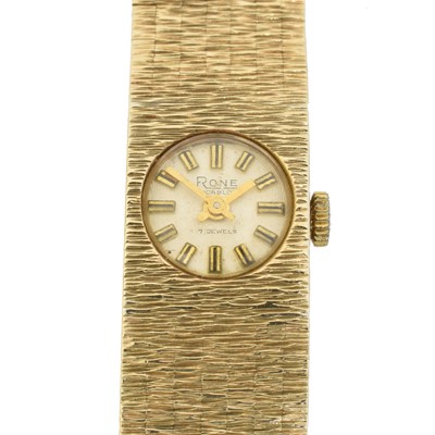 Lot 148 - A ladies 9ct gold Rone wristwatch