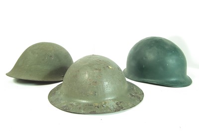 Lot 158 - British Brodie helmet and three others