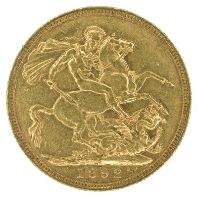 Lot 28 - Queen Victoria, Sovereign, 1892, Sydney Mint.