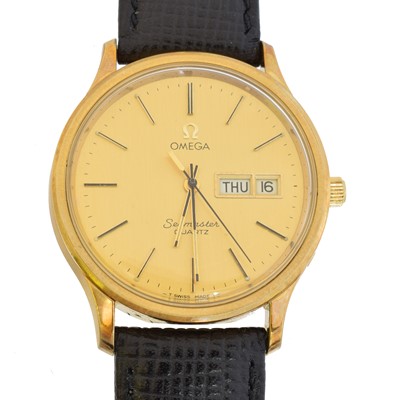 Lot 141 - A gold plated Omega Seamster quartz watch