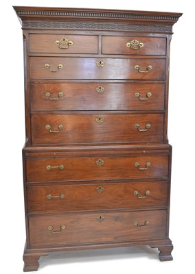 Lot 291 - George III mahogany chest on chest