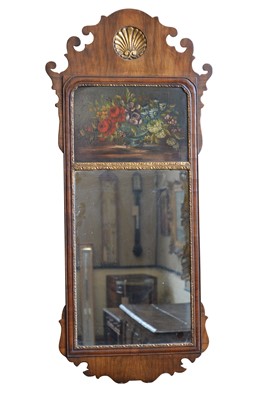Lot 226 - Late 19th-century walnut framed wall mirror