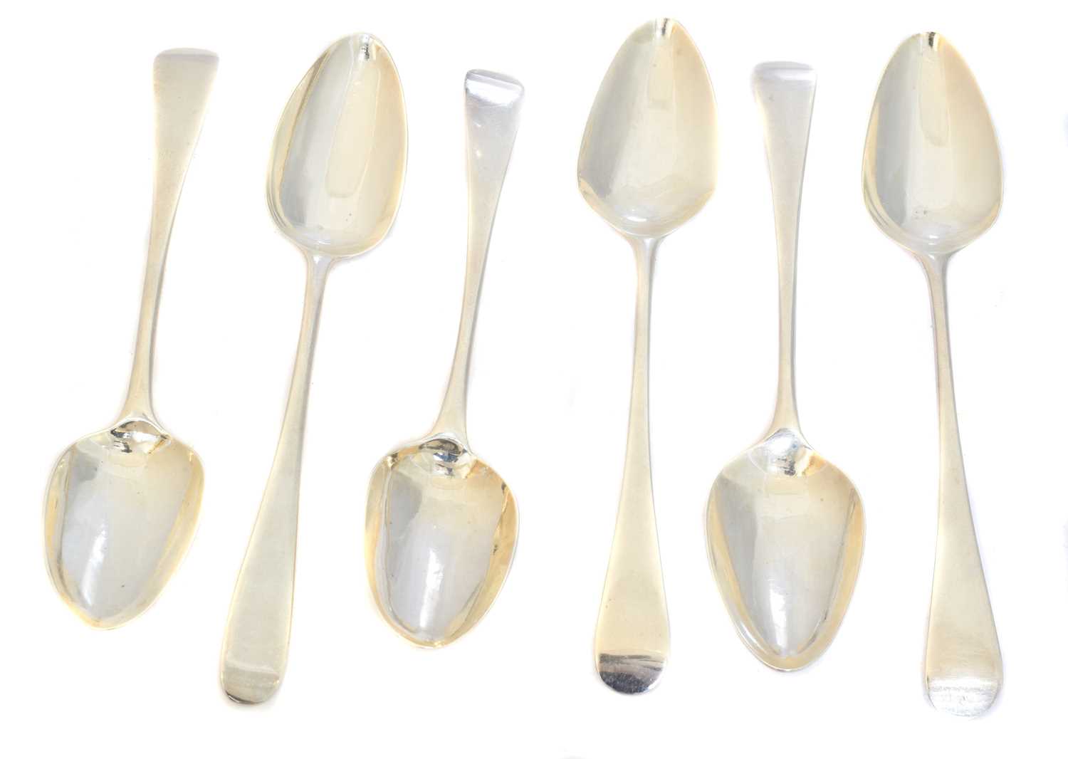 Lot 88 - Six George III silver dessert spoons