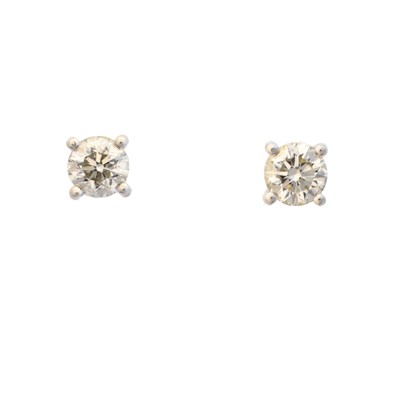 Lot 40 - A pair of 18ct gold diamond stud earrings