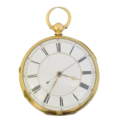 Lot 207 - An 18ct gold open face pocket watch by Samuel Welsby