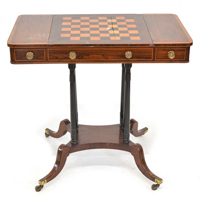Lot 265 - Mid 19th century rosewood veneered games table