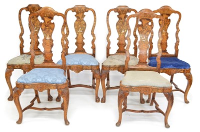 Lot 253 - Late 18th-century walnut Anglo-Dutch dining chairs