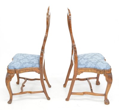 Lot 253 - Late 18th-century walnut Anglo-Dutch dining chairs