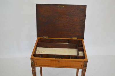 Lot 259 - Late 19th century painted satinwood sewing table